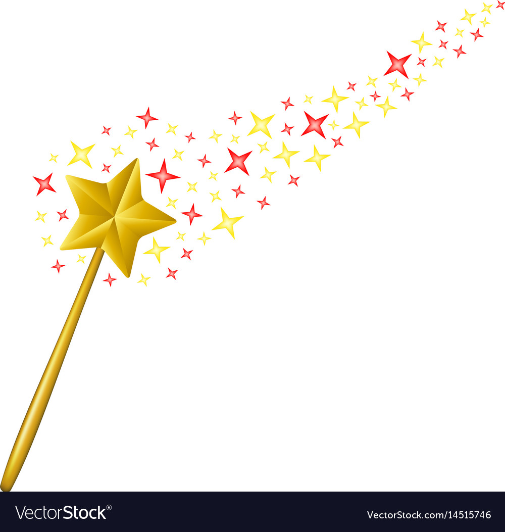 Colorful Magic Wand with Stars
