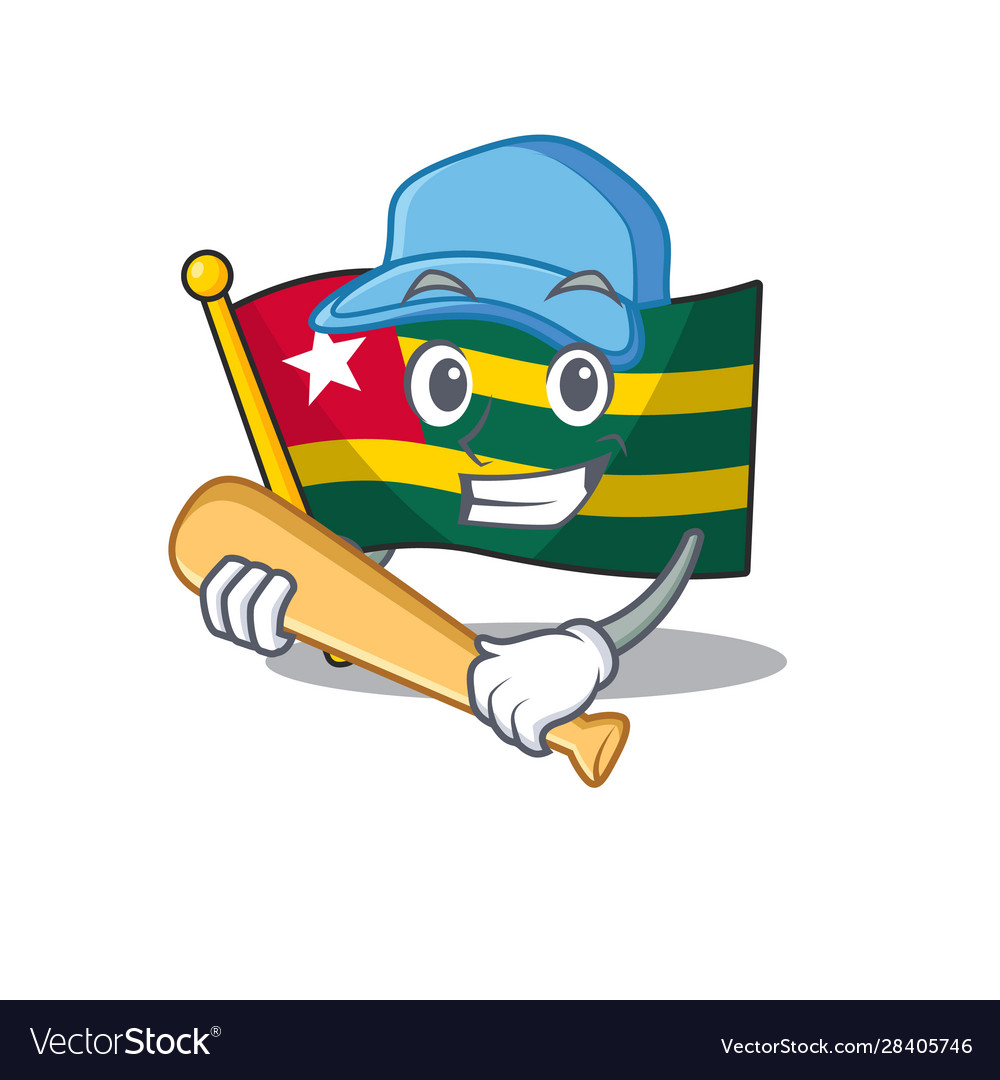 Cool flag togo scroll cartoon character design