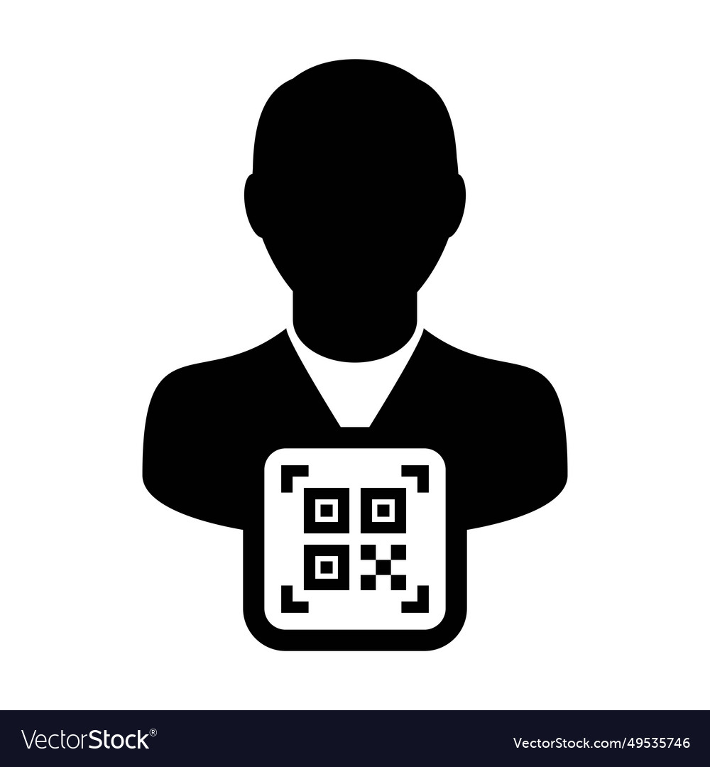 Digital id icon avatar with qr code for biometric Vector Image Digital id icon avatar with qr code for biometric