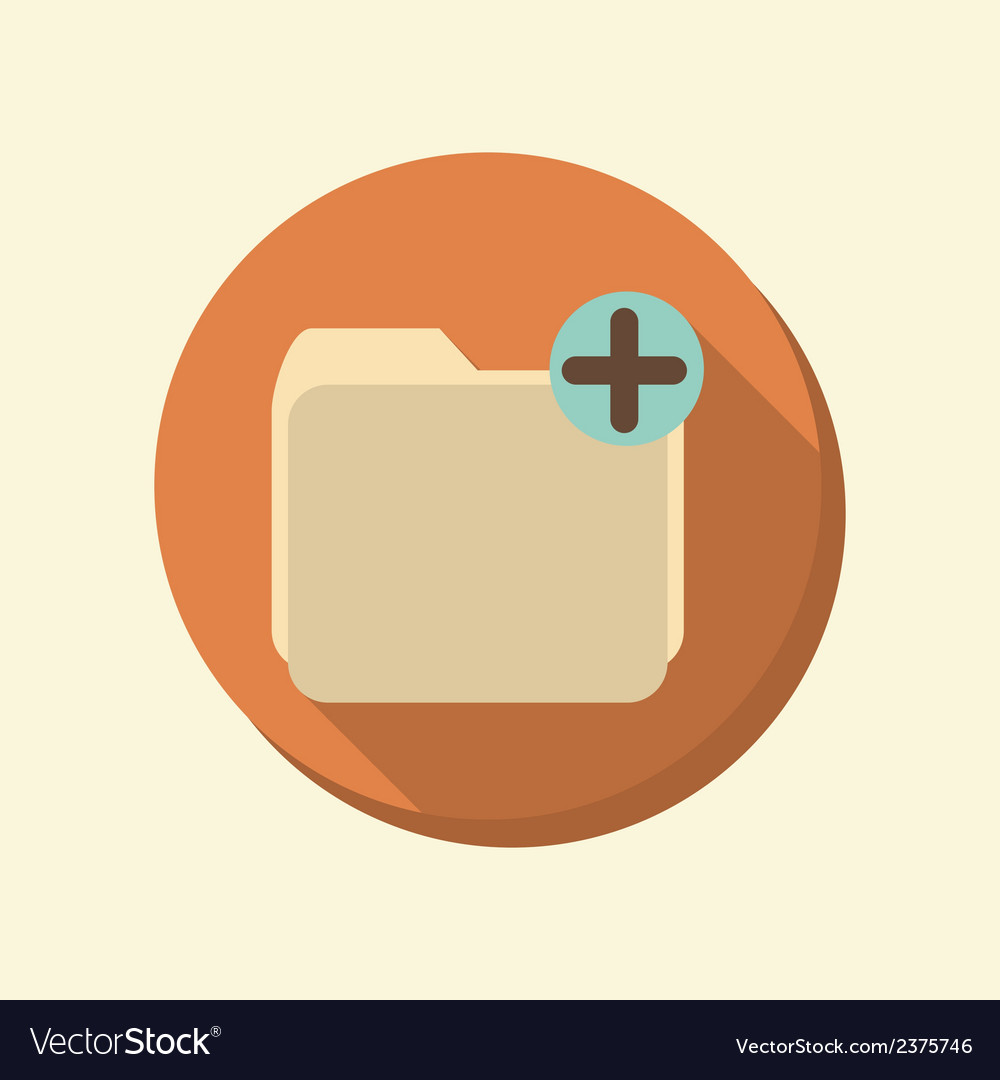 Flat circle web icon folder for documents