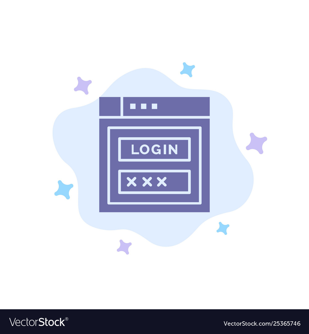 Internet password shield web security blue icon vector image Internet password shield web security blue icon