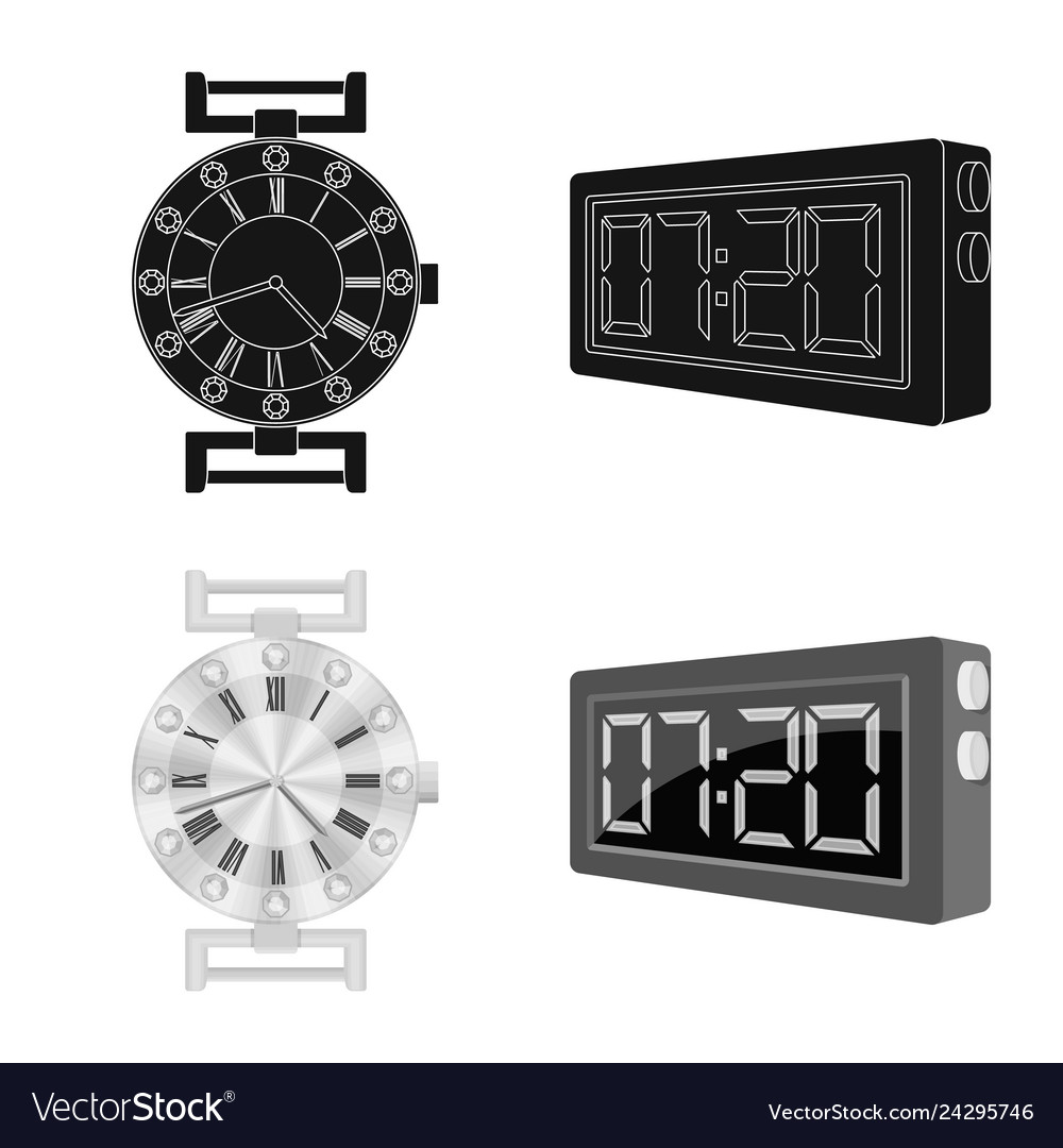 Isolated object of clock and time sign collection