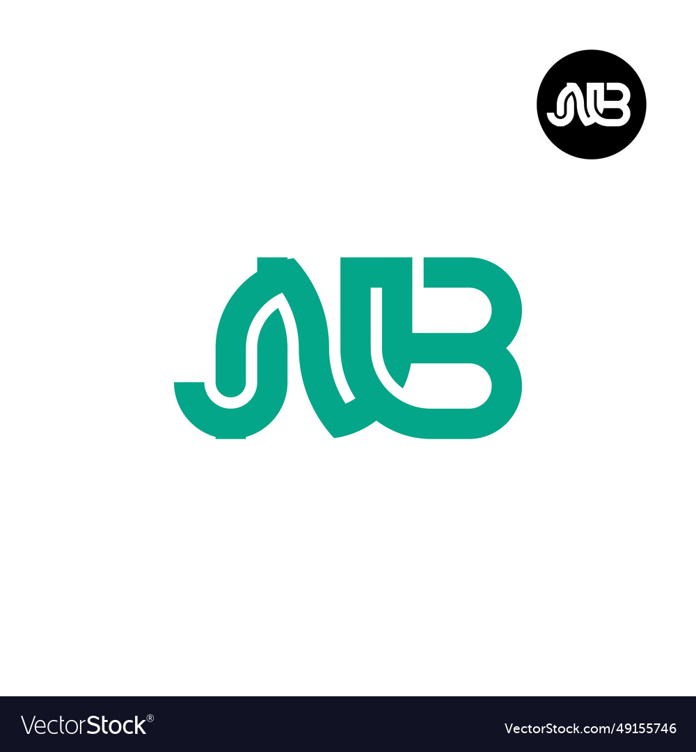 Letter jnb monogram logo design Royalty Free Vector Image