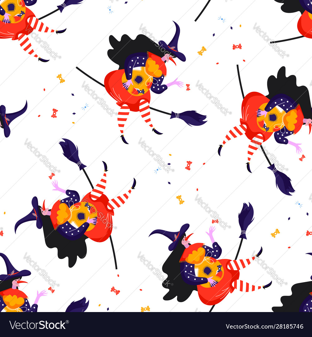 Seamless pattern with icons befana background