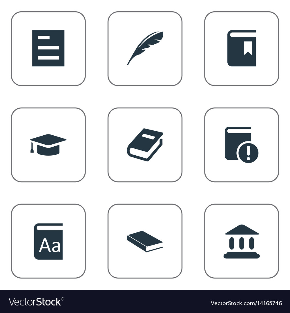 Set of simple reading icons