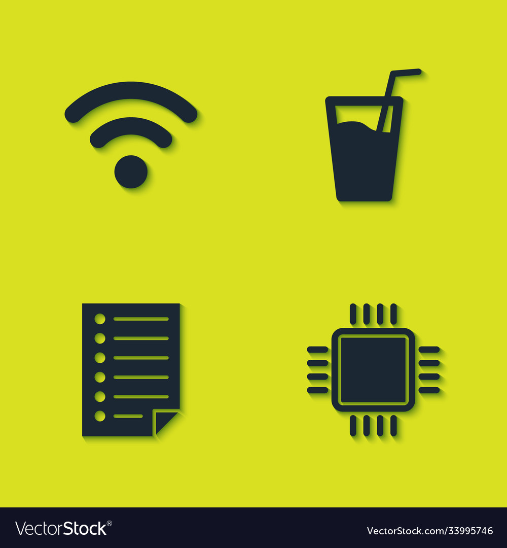 Set Wi-Fi Wireless Netzwerkprozessor mit cpu Vector Image Set Wi-Fi Wireless Netzwerkprozessor mit cpu