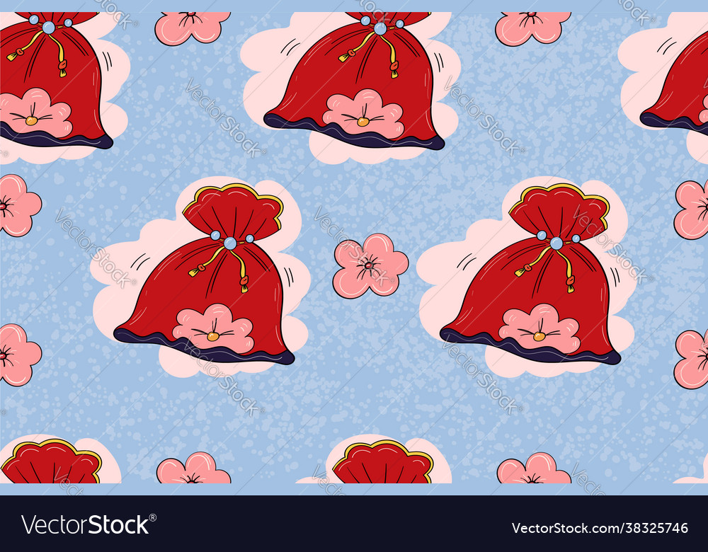 Traditional bag chinese money good luck Royalty Free Vector