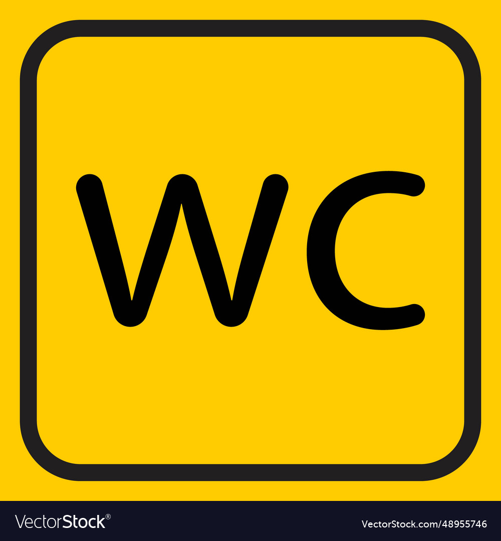 Wc line icon on yellow background Vector Image Wc line icon on yellow background