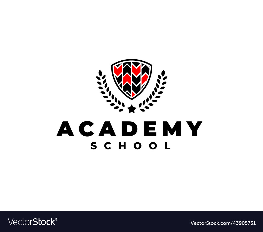 Arrows shield school academy logo concept Vector Image