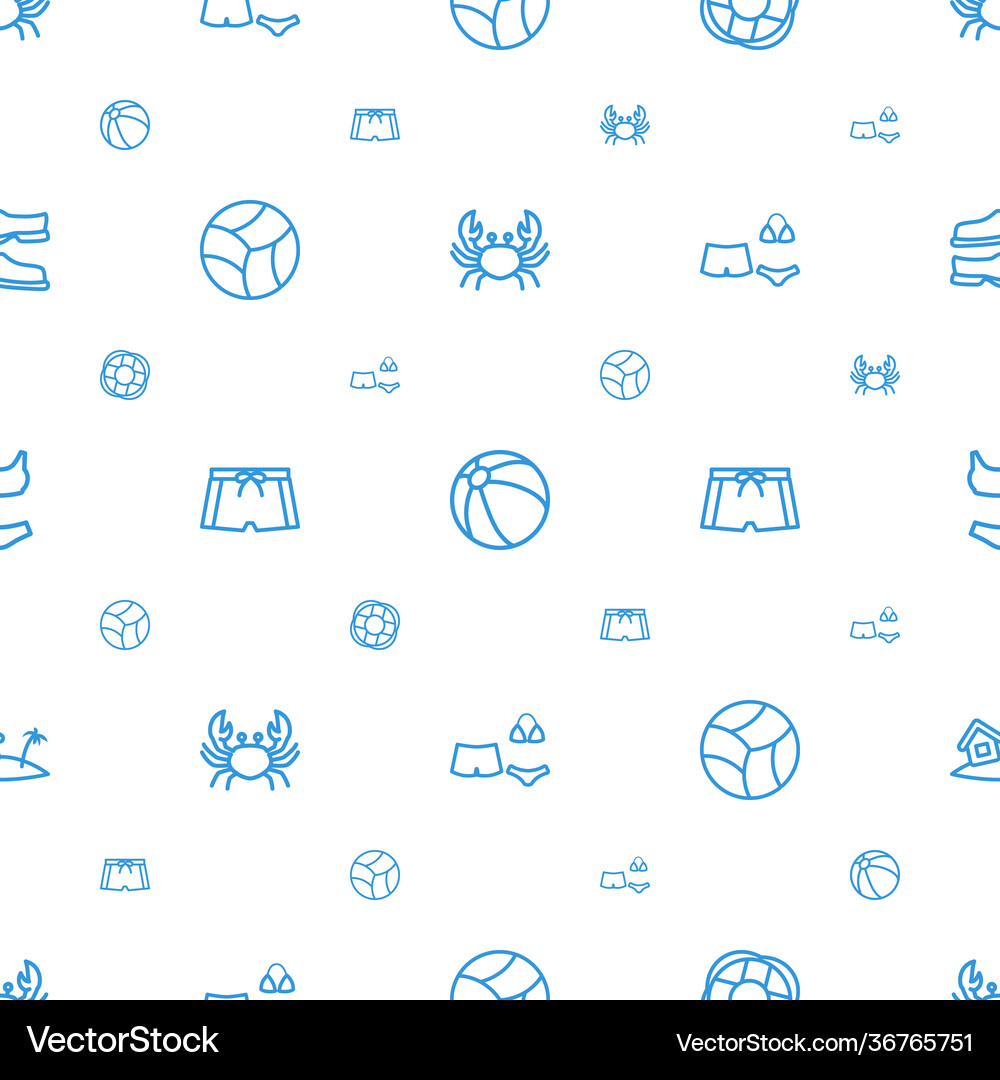 Beach icons pattern seamless white background Vector Image