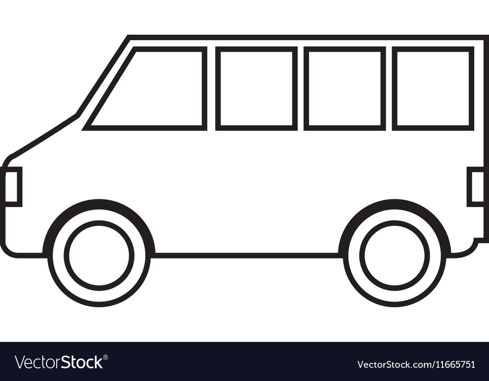 Bus transport silhouette icon