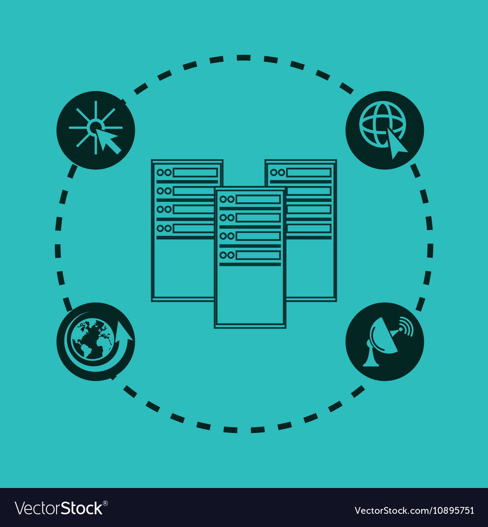 Data center related icons image
