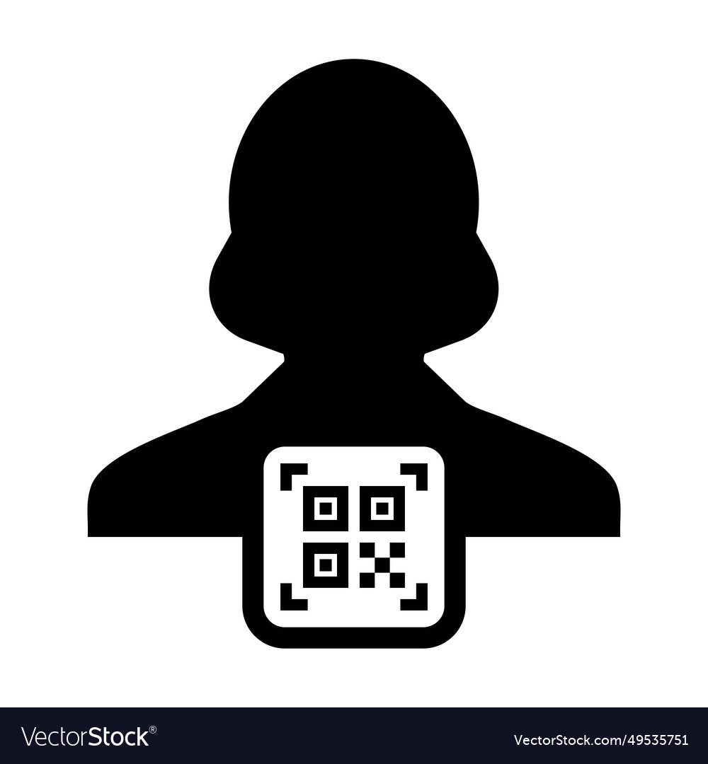 Digital id icon avatar with qr code for biometric