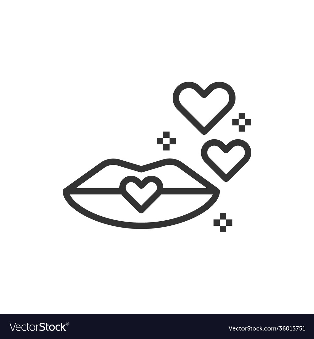 Heart kiss love icon or logo Royalty Free Vector Image