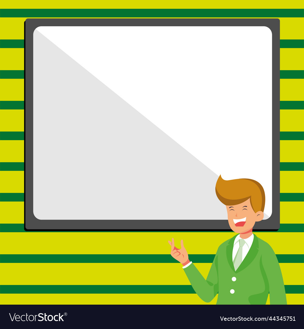 Instructor drawing pointing stick on empty Vector Image Instructor drawing pointing stick on empty