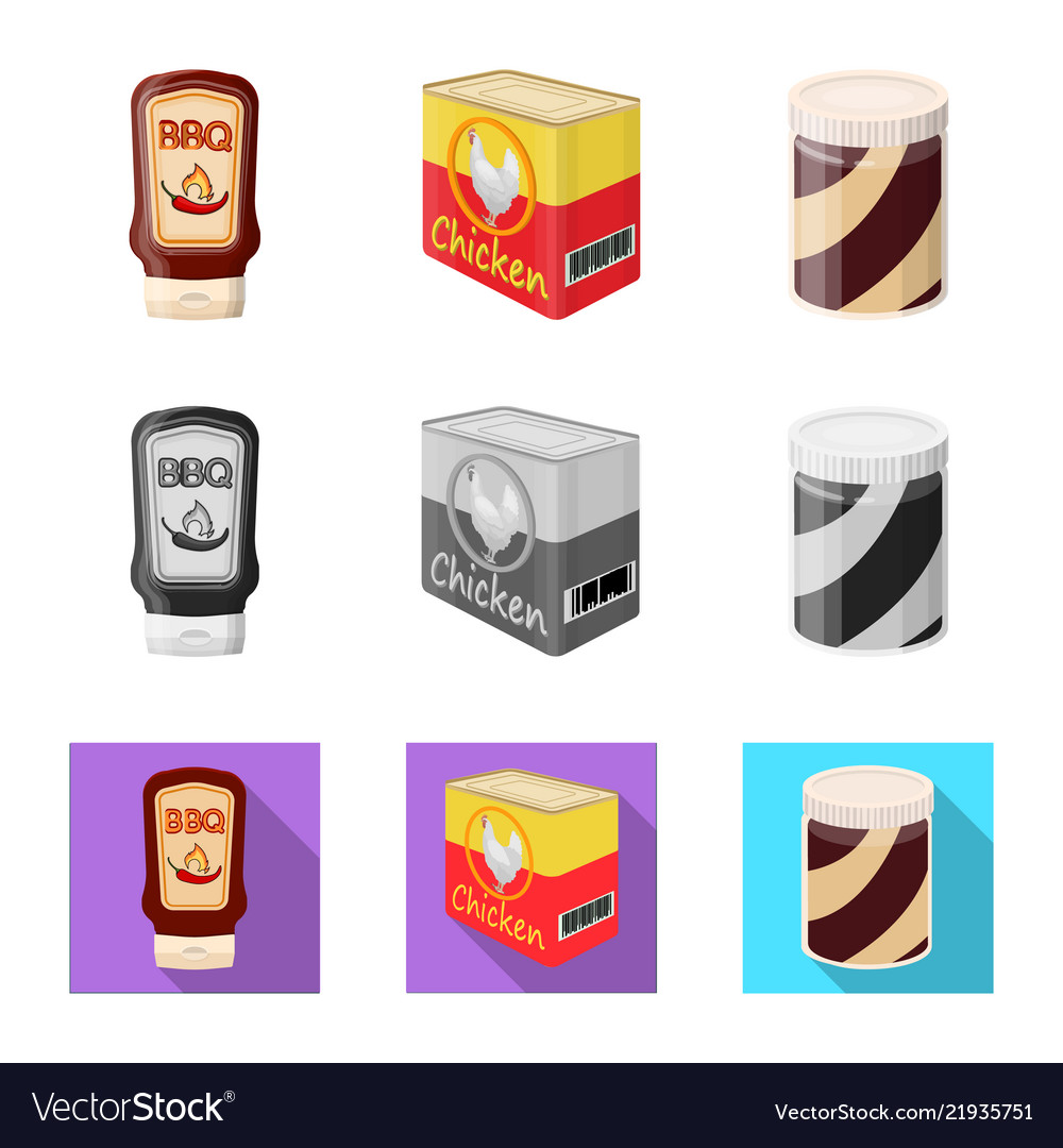 Isolated object of can and food symbol set