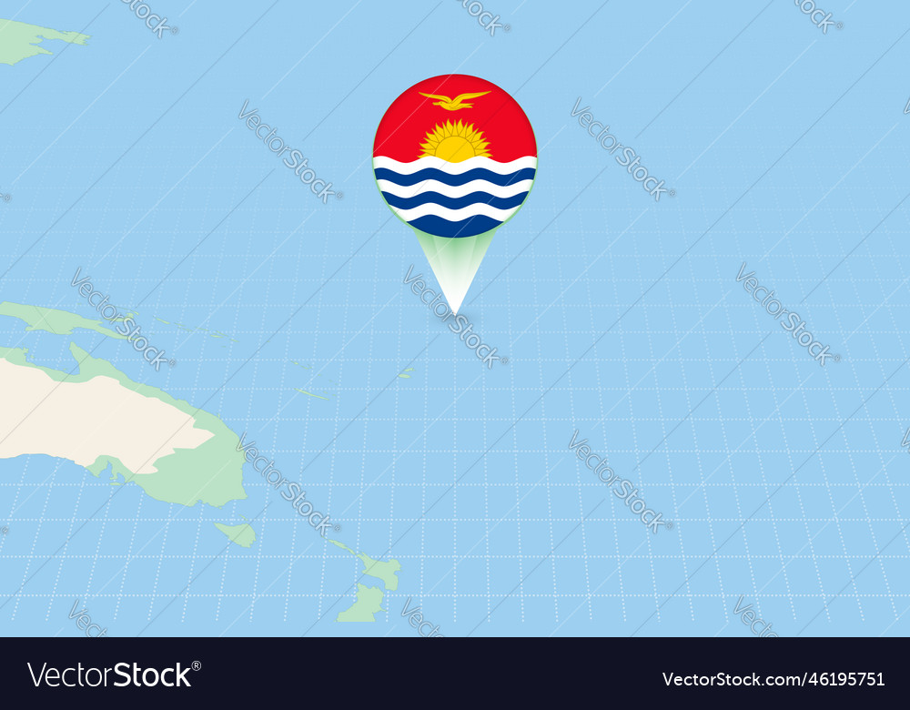 Map of kiribati with the flag cartographic