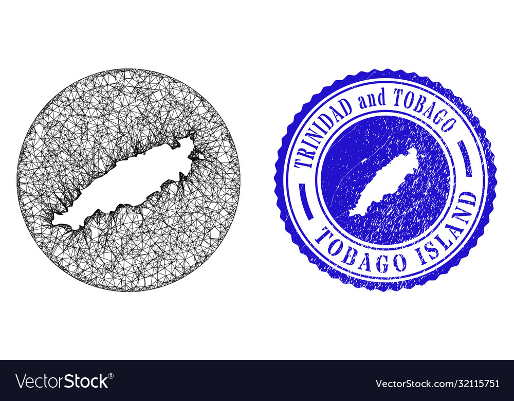 Mesh net inverted tobago island map and distress