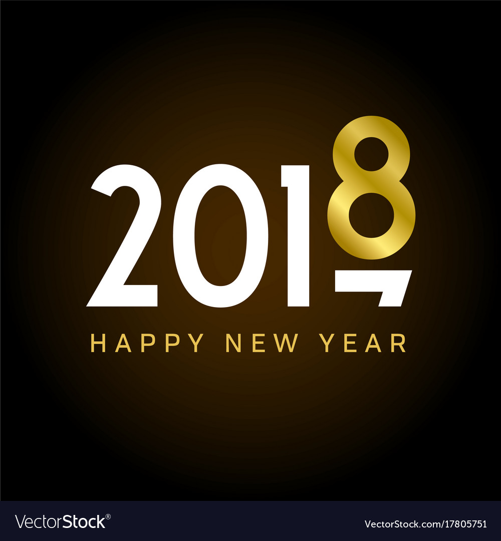 New-year-2018-gold-number-movement Royalty Free Vector Image