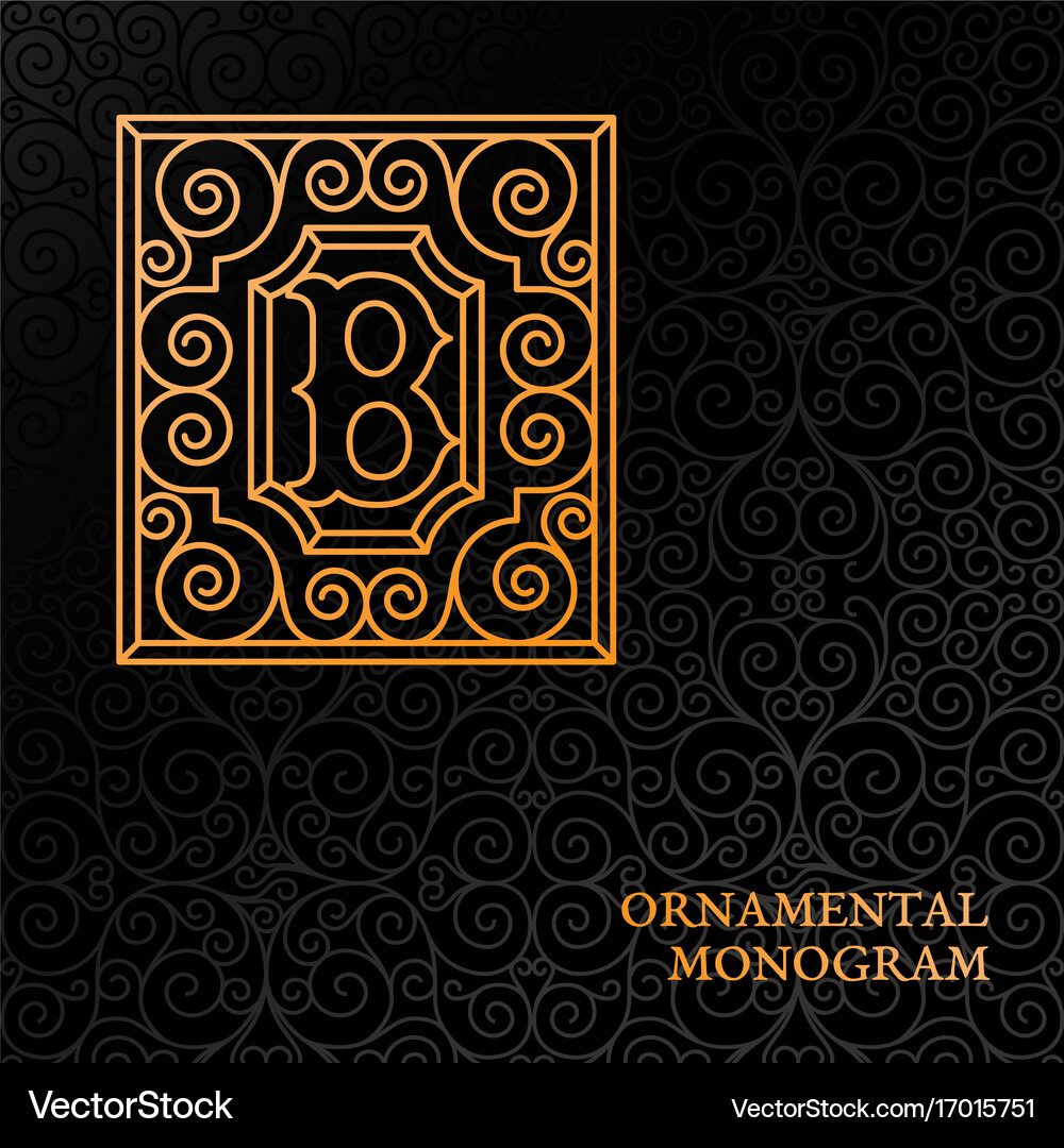 Ornamental monogram Royalty Free Vector Image - VectorStock