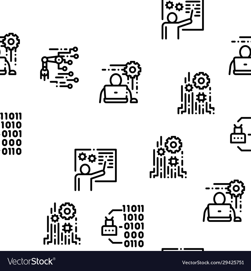 Robotics master seamless pattern