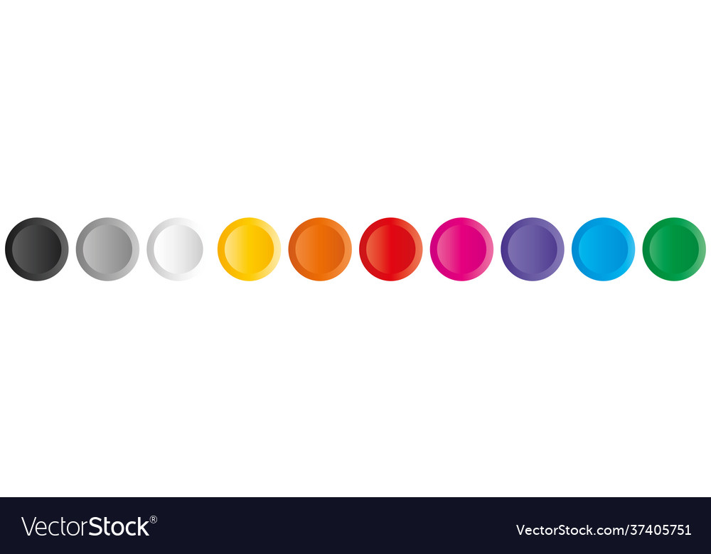 Set 10 colorful buttons vector image Set 10 colorful buttons