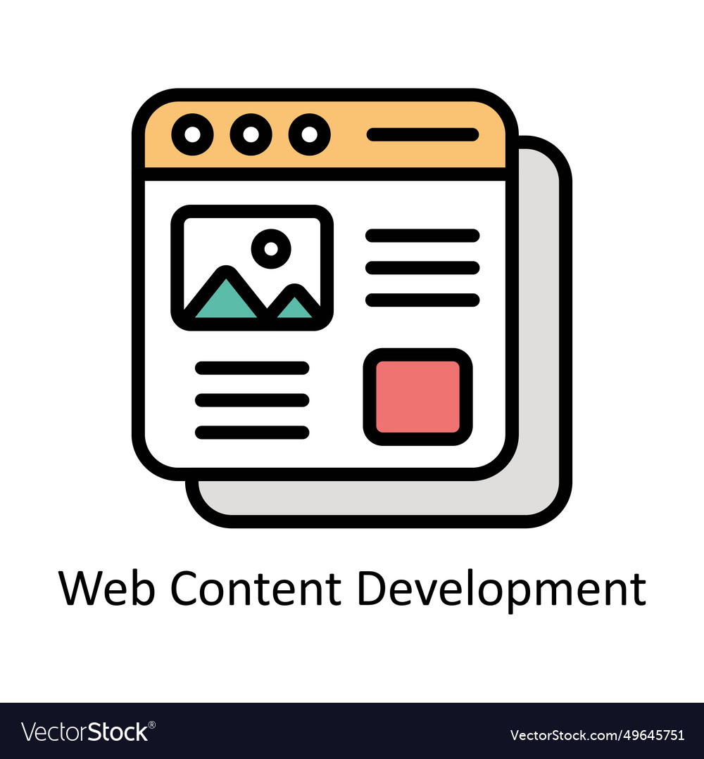 Web content development filled outline ic