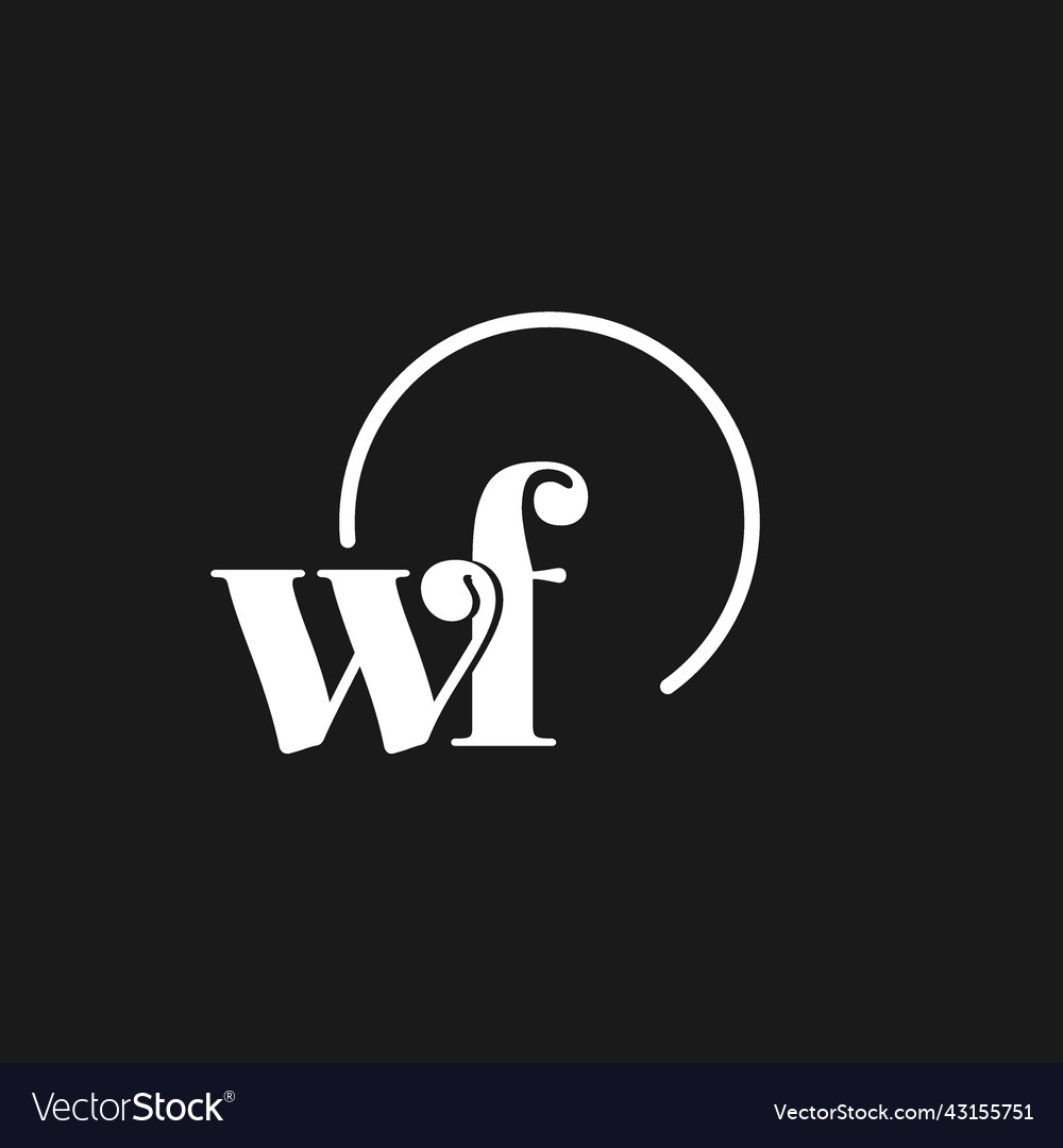 Wf logo initials monogram with circular lines