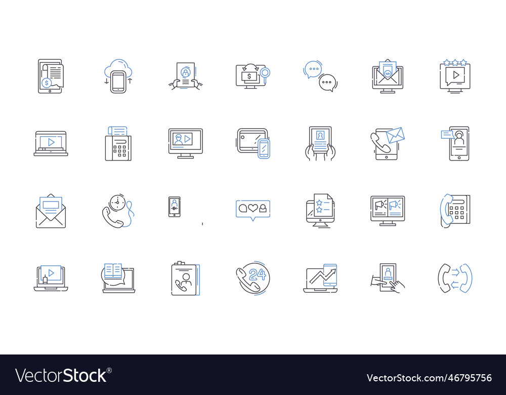 Cellular device line icons collection smartph vector image Cellular device line icons collection smartph