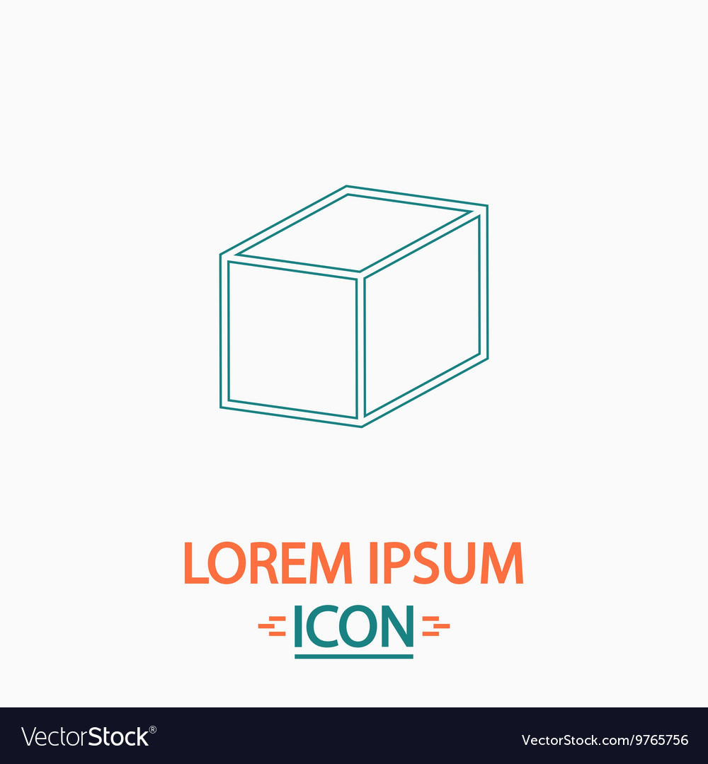 Cube computer symbol vector image Cube computer symbol