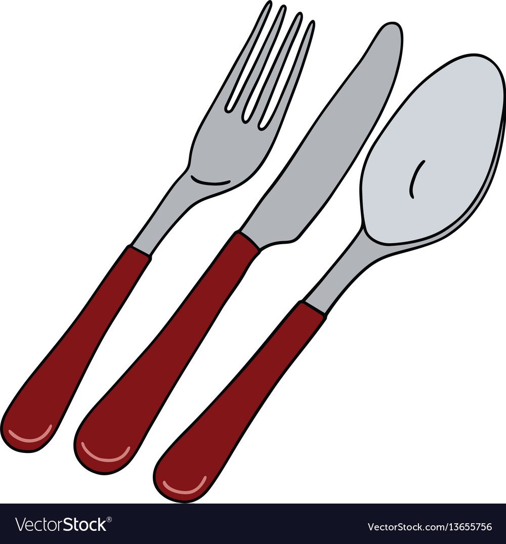 Cutlery with red handle