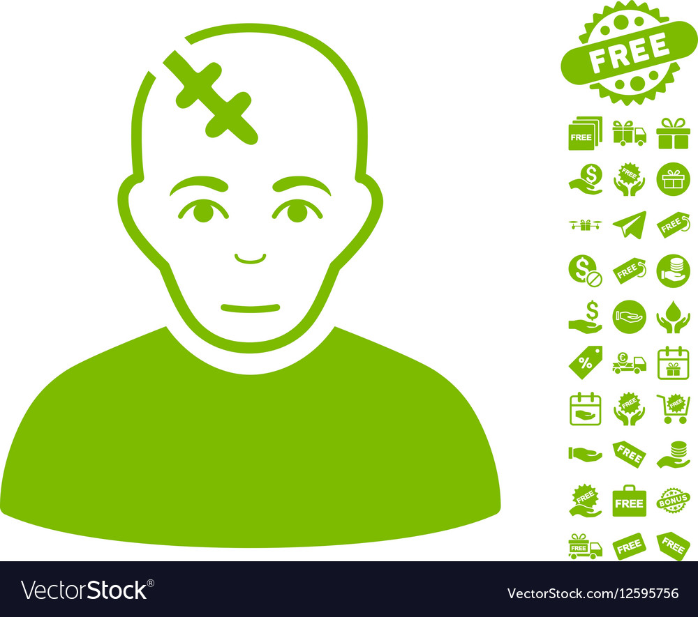 Head hurt icon with free bonus