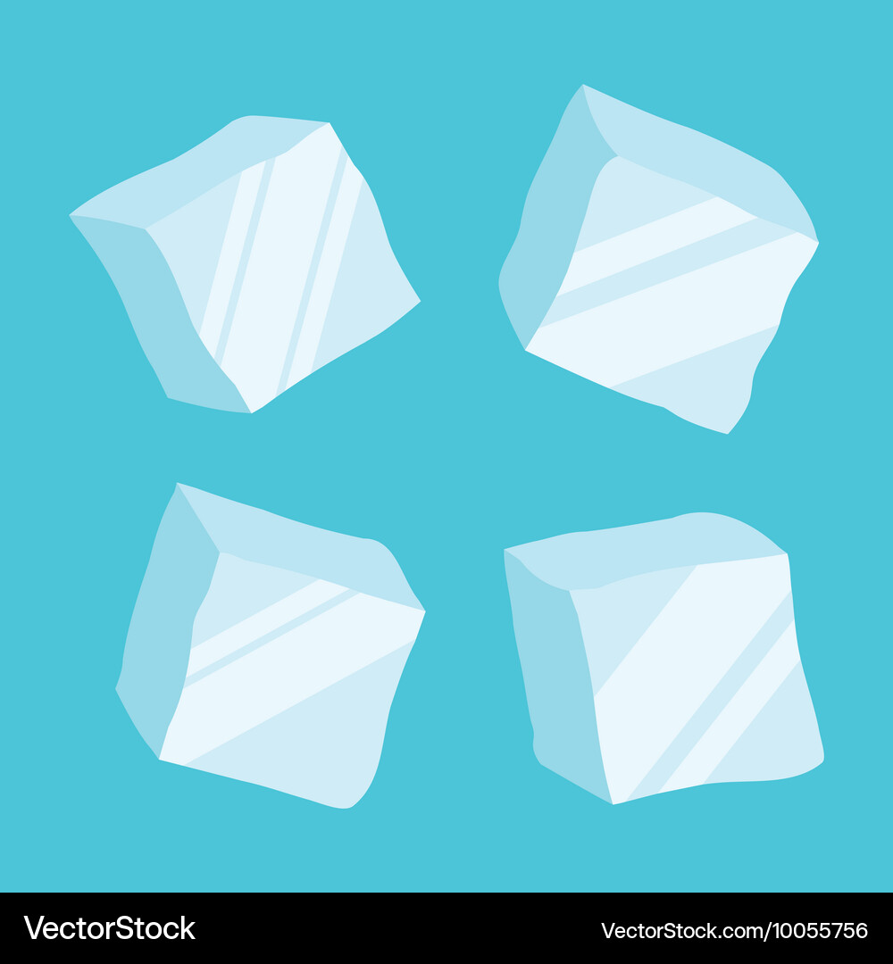 Ice cubes set Royalty Free Vector Image - VectorStock