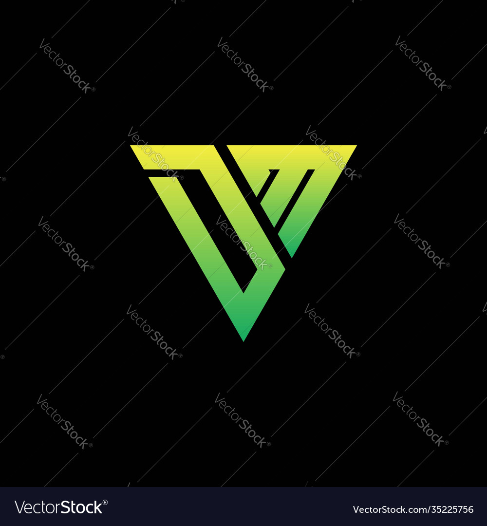 Initial triangle logo monogram with shape vector image Initial triangle logo monogram with shape