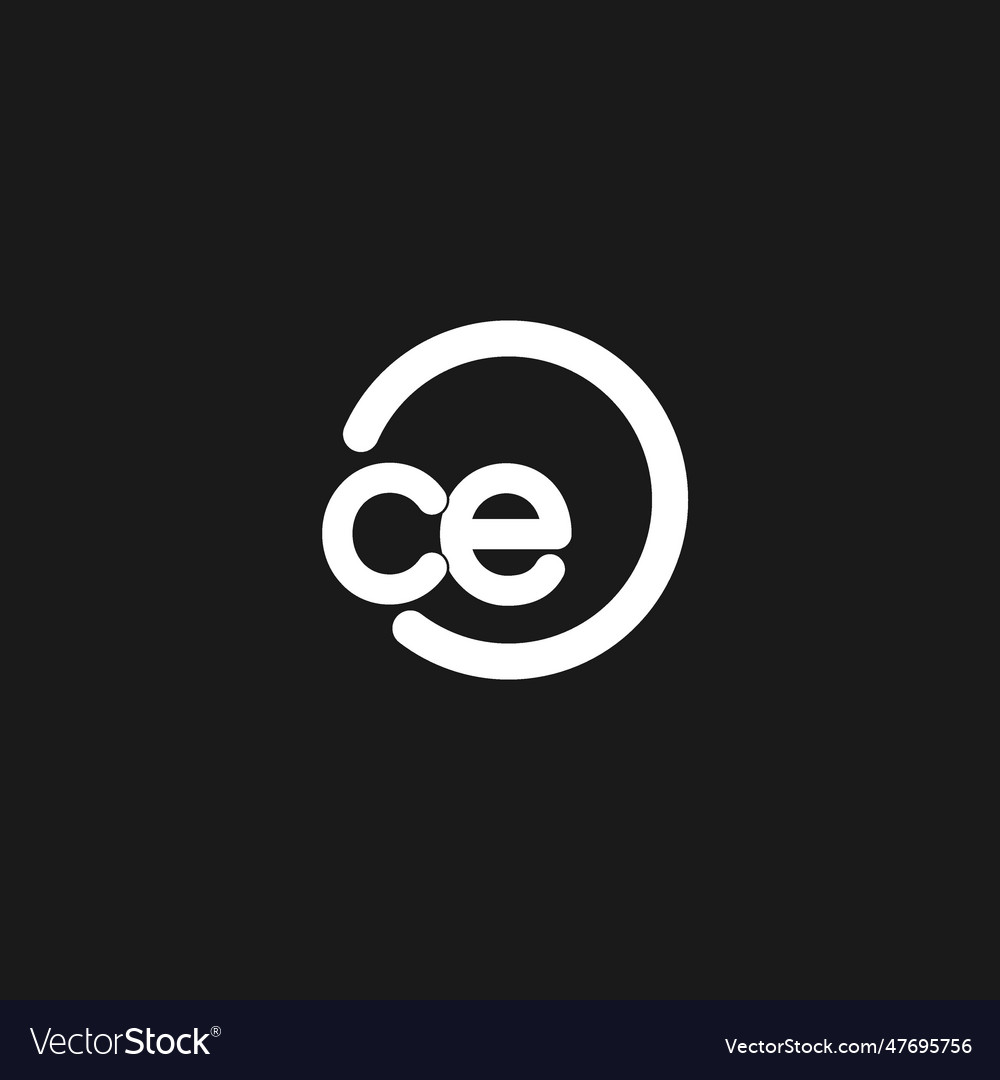 Initials ce logo monogram with simple circles Vector Image