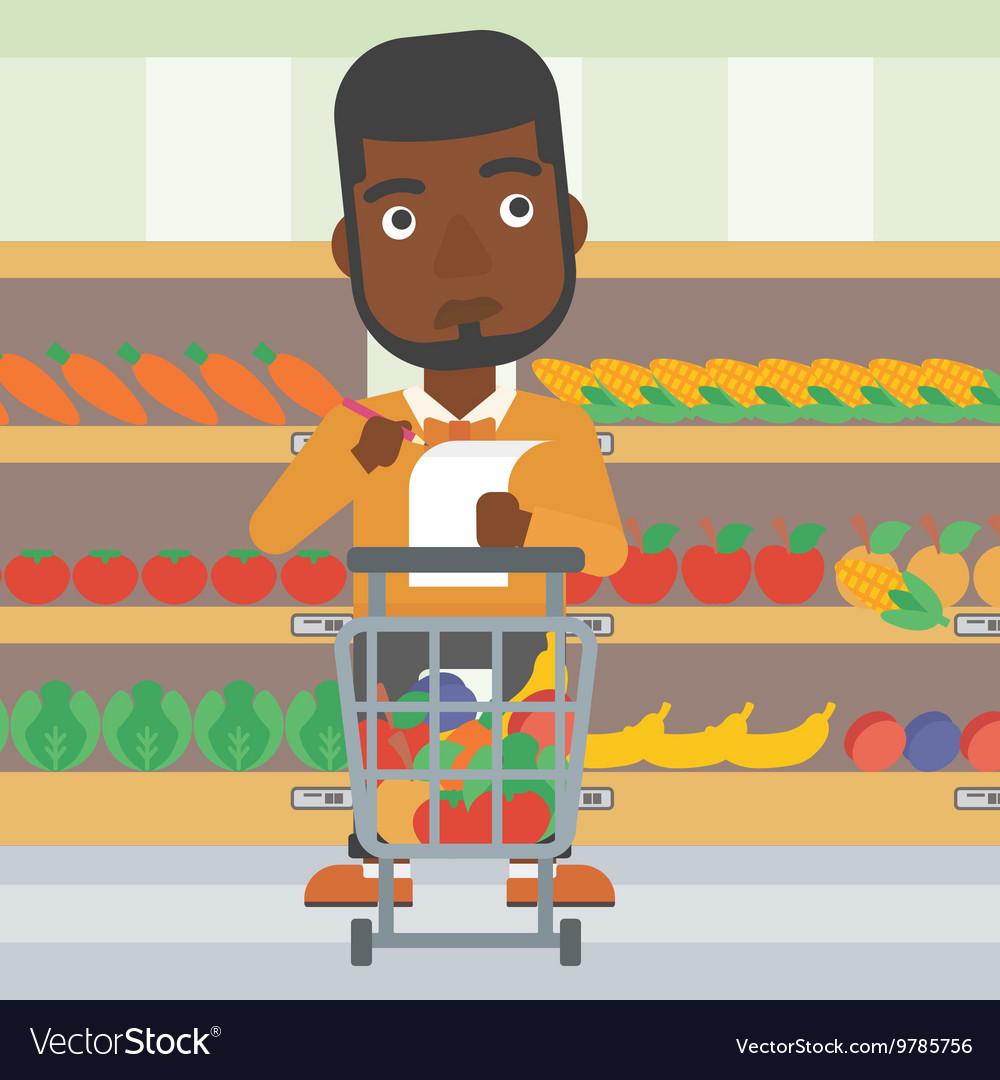 Man with shopping list