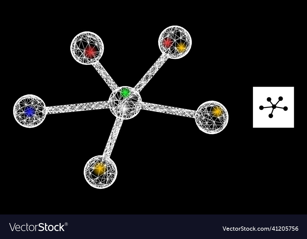 Network web mesh relatiions icon with colorful vector image Network web mesh relatiions icon with colorful