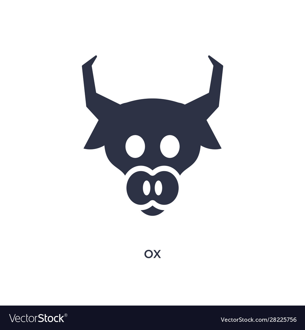 Ox icon on white background simple element from