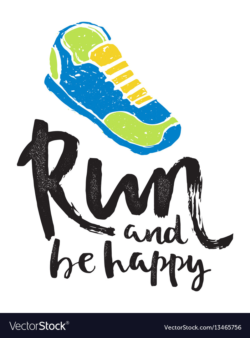 Running marathon logo jogging emblems label and Vector Image