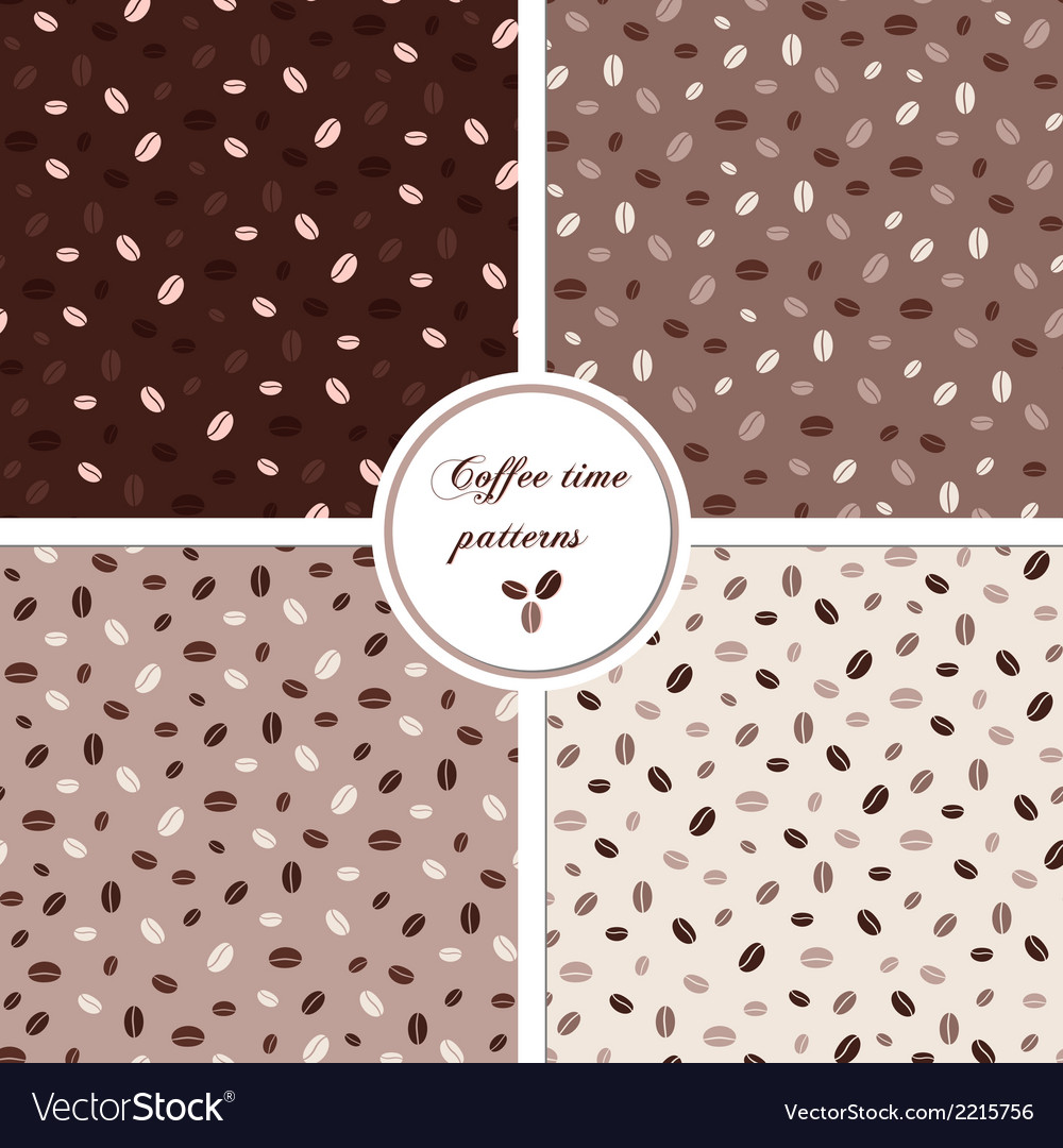 Seamless patterns set with coffee beans