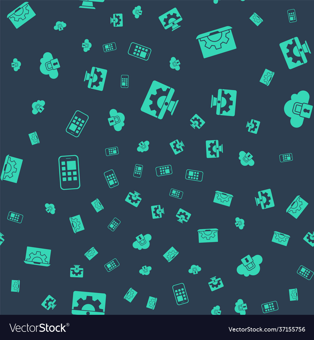 Set web development mobile apps and cloud vector image Set web development mobile apps and cloud