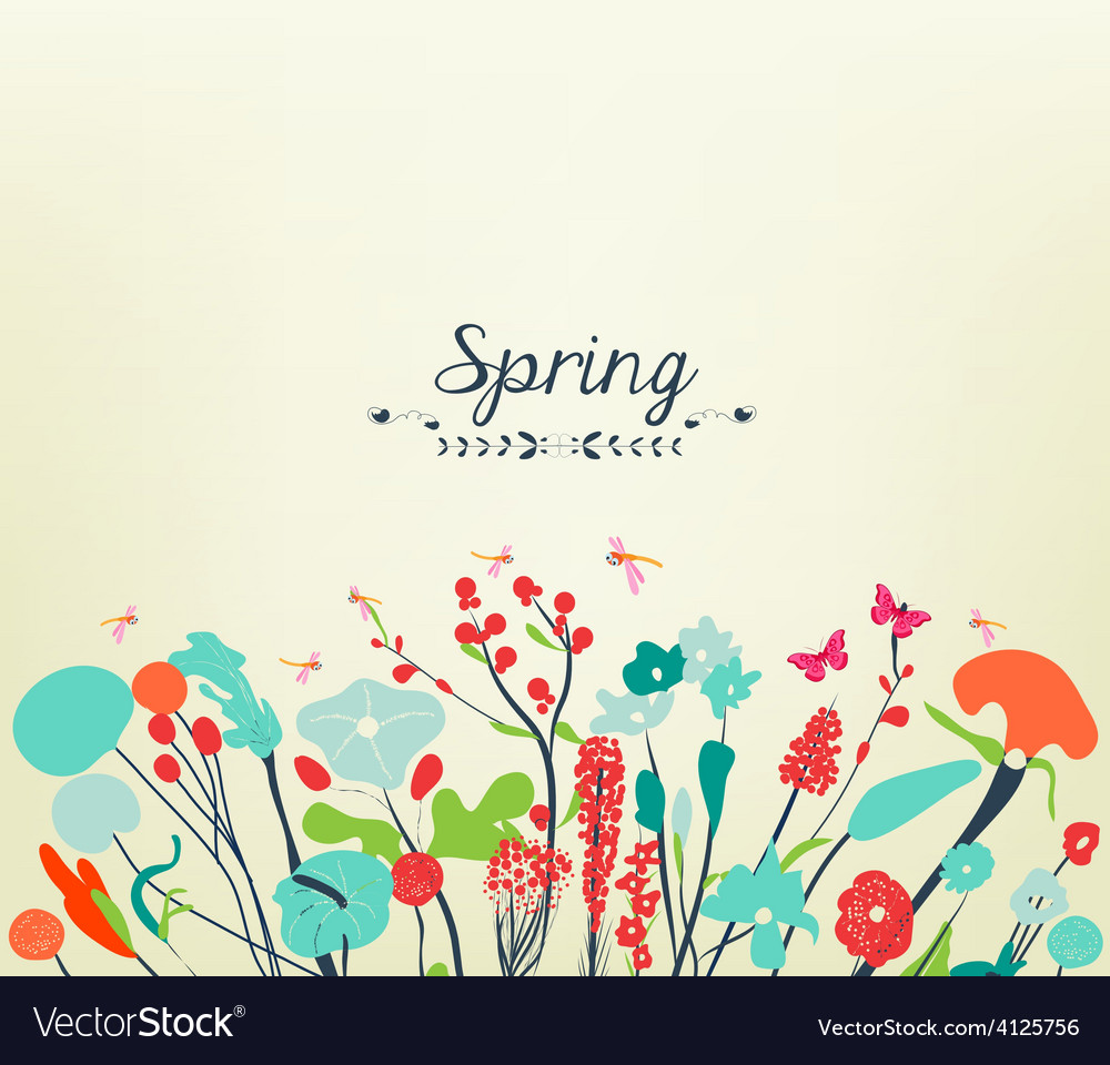 Spring postcard vintage Royalty Free Vector Image