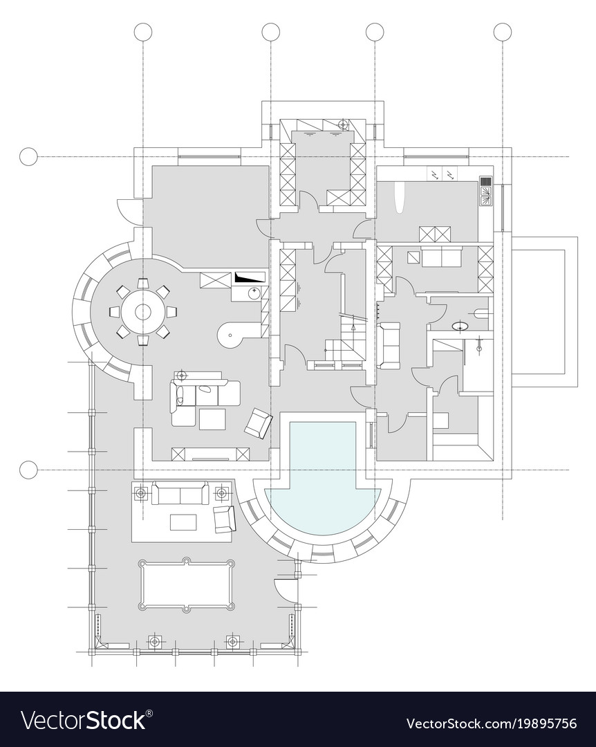 Standard Wohnzimmer Möbel Symbole Set