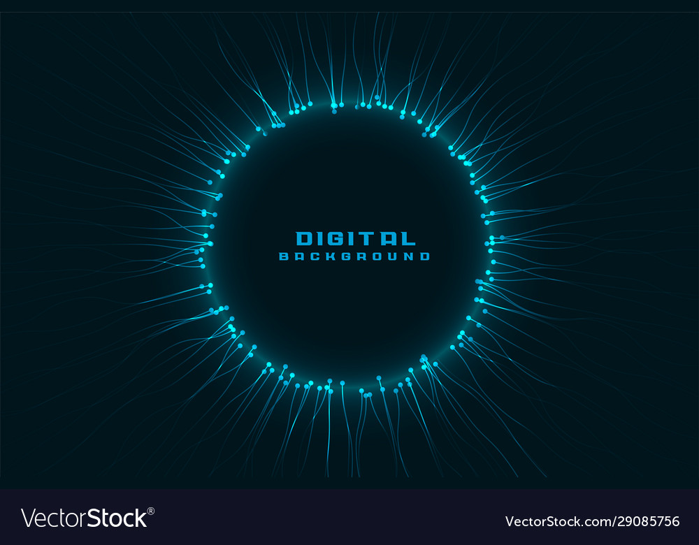 Technology network digital frame with text space