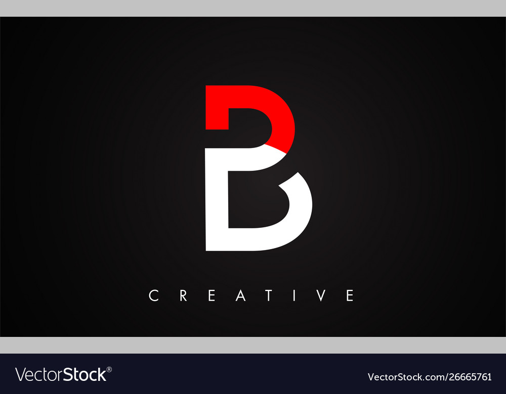 B red and black letter modern trendy design logo Vector Image