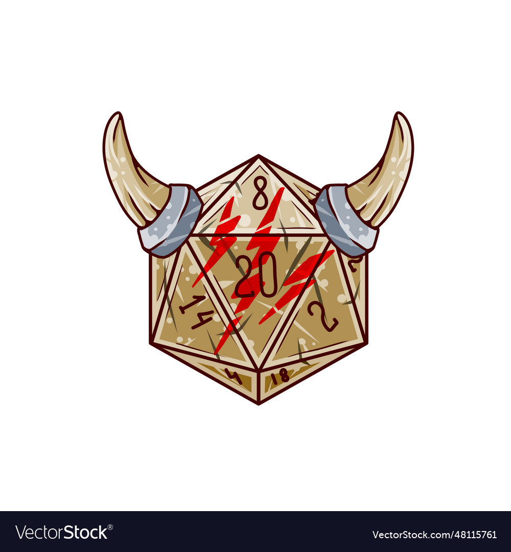 Dice d20 for playing dnd Royalty Free Vector Image