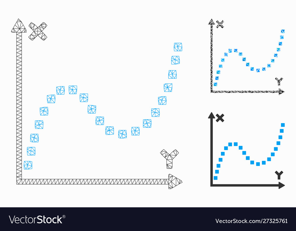 Dotted plot mesh wire frame model vector image Dotted plot mesh wire frame model