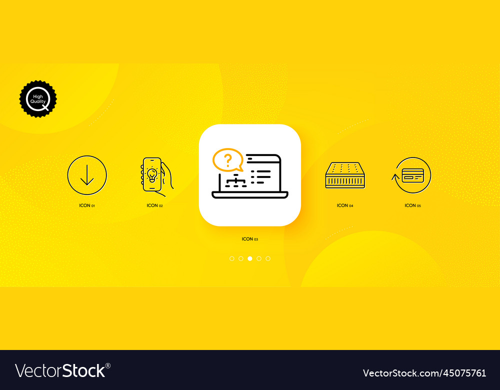 Electric app mattress and scroll down minimal vector image Electric app mattress and scroll down minimal