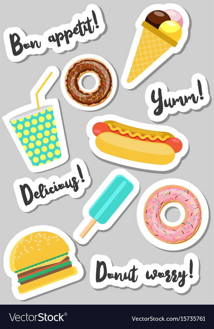 Fast food stickers