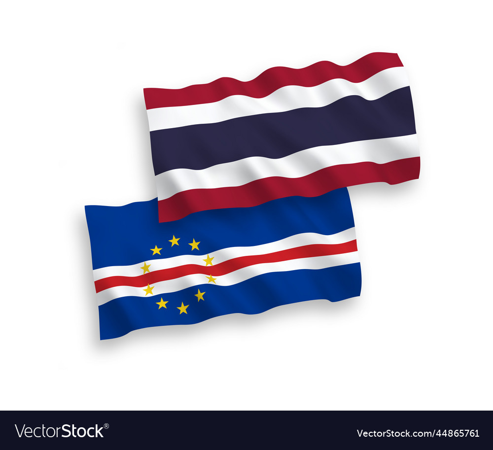 Flags of republic cabo verde and thailand Vector Image